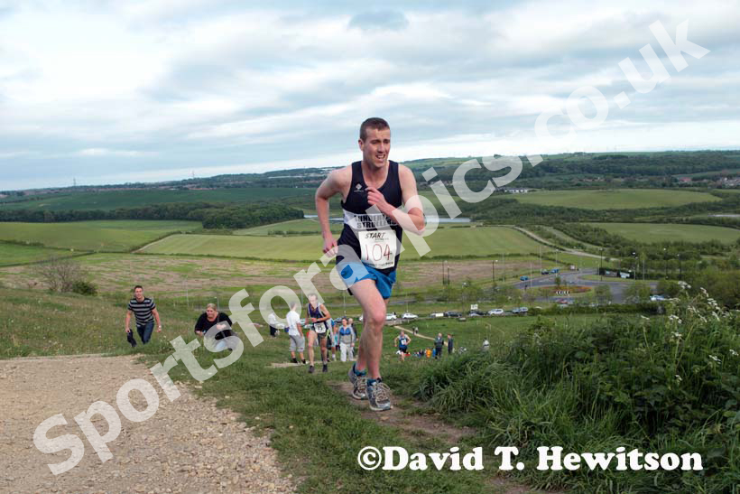 Steve Rankin finishing in the Penshaw Hill Race.